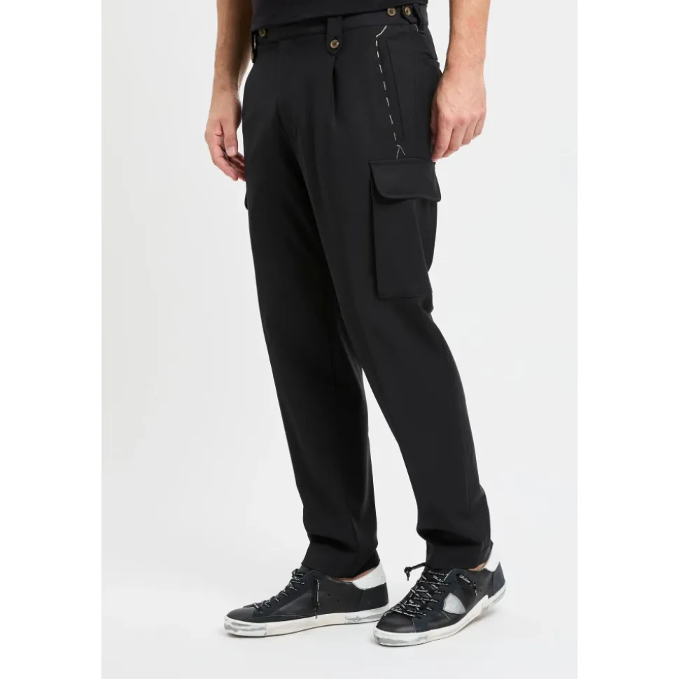 Tailored Wool-Blend Cargo Trousers