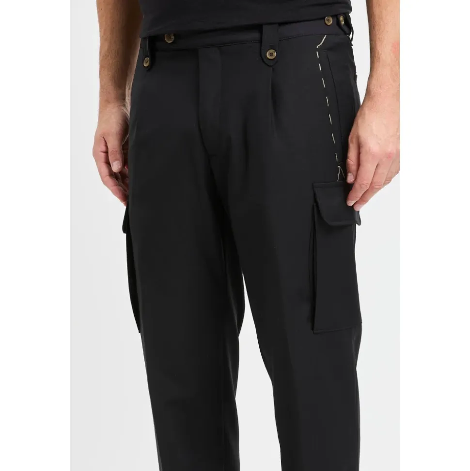 Tailored Wool-Blend Cargo Trousers