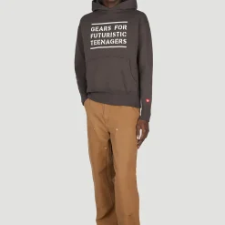 Text Print Hoodie Sweatshirt