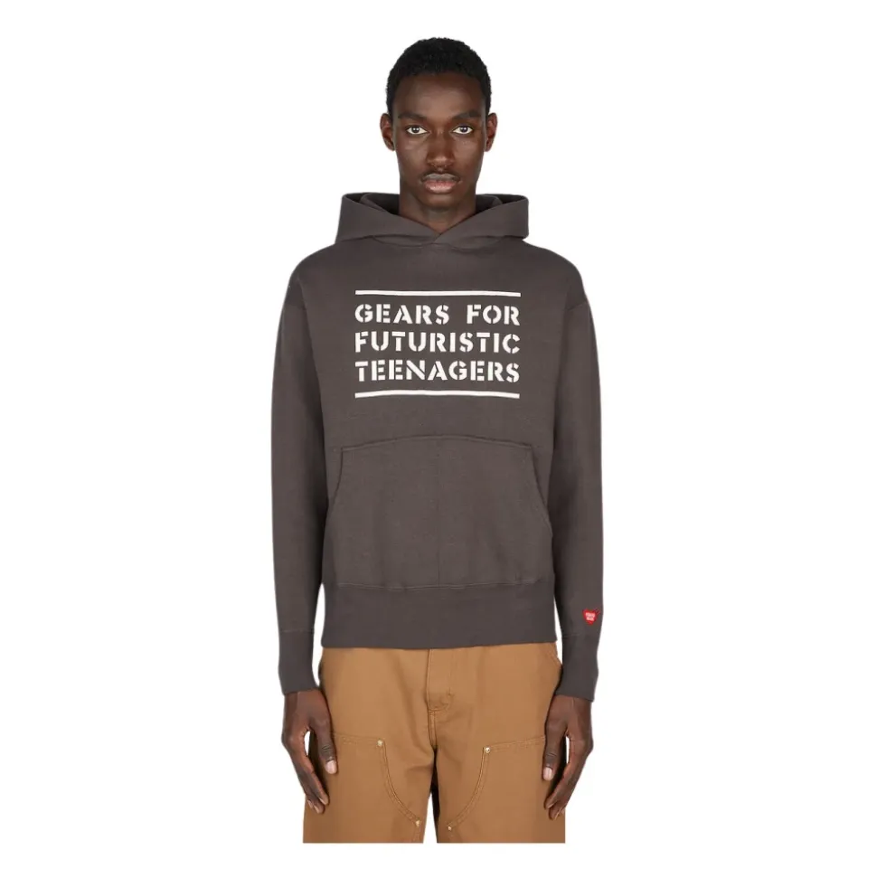Text Print Hoodie Sweatshirt