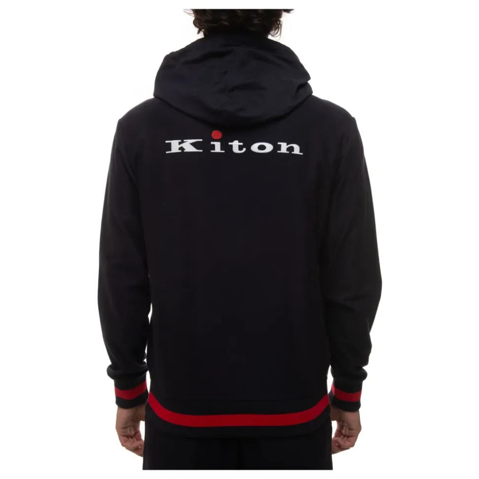 Textured Cotton Tracksuit with Logo Detail