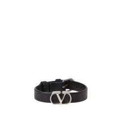 Textured Leather Bracelet with Metal Buckle