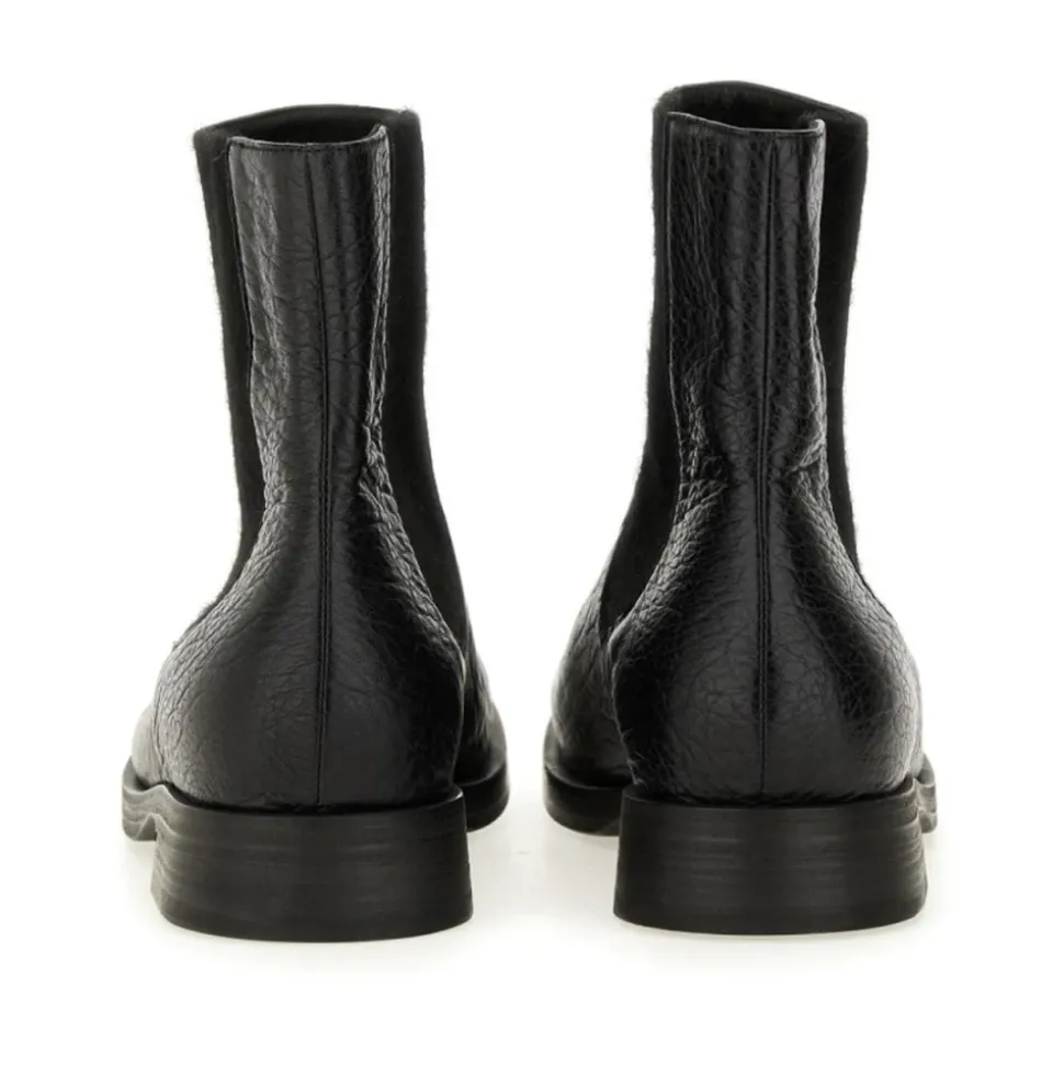 Textured Leather Chelsea Boots