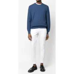 Textured Ribbed-Trim Jumper
