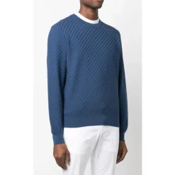 Textured Ribbed-Trim Jumper