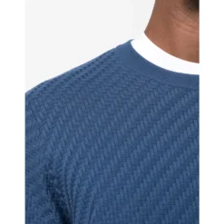 Textured Ribbed-Trim Jumper
