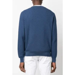 Textured Ribbed-Trim Jumper