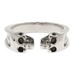 Thin Twin Skull Ring