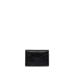 Travia Quilted Card Wallet in Crushed Leather
