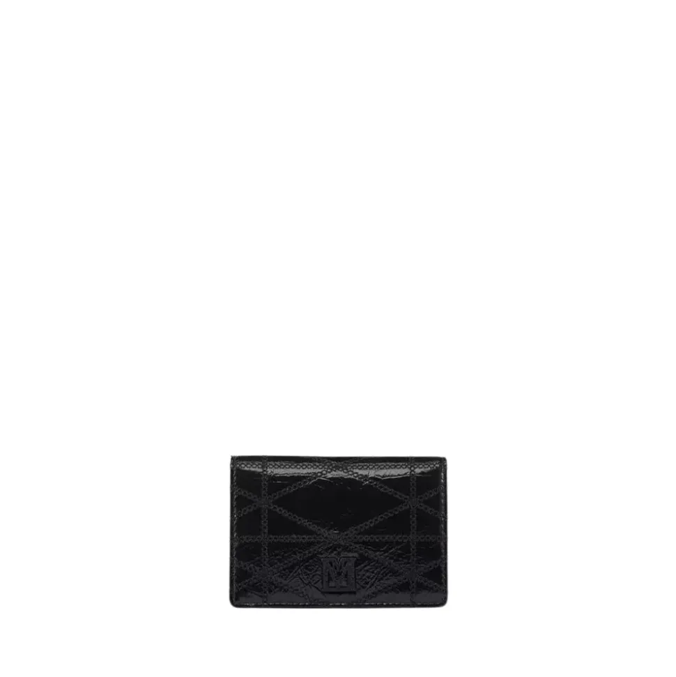 Travia Quilted Card Wallet in Crushed Leather