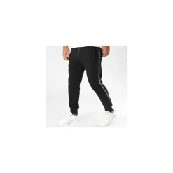 Trendy Tape Jogging Pants Black