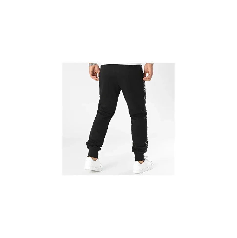 Trendy Tape Jogging Pants Black