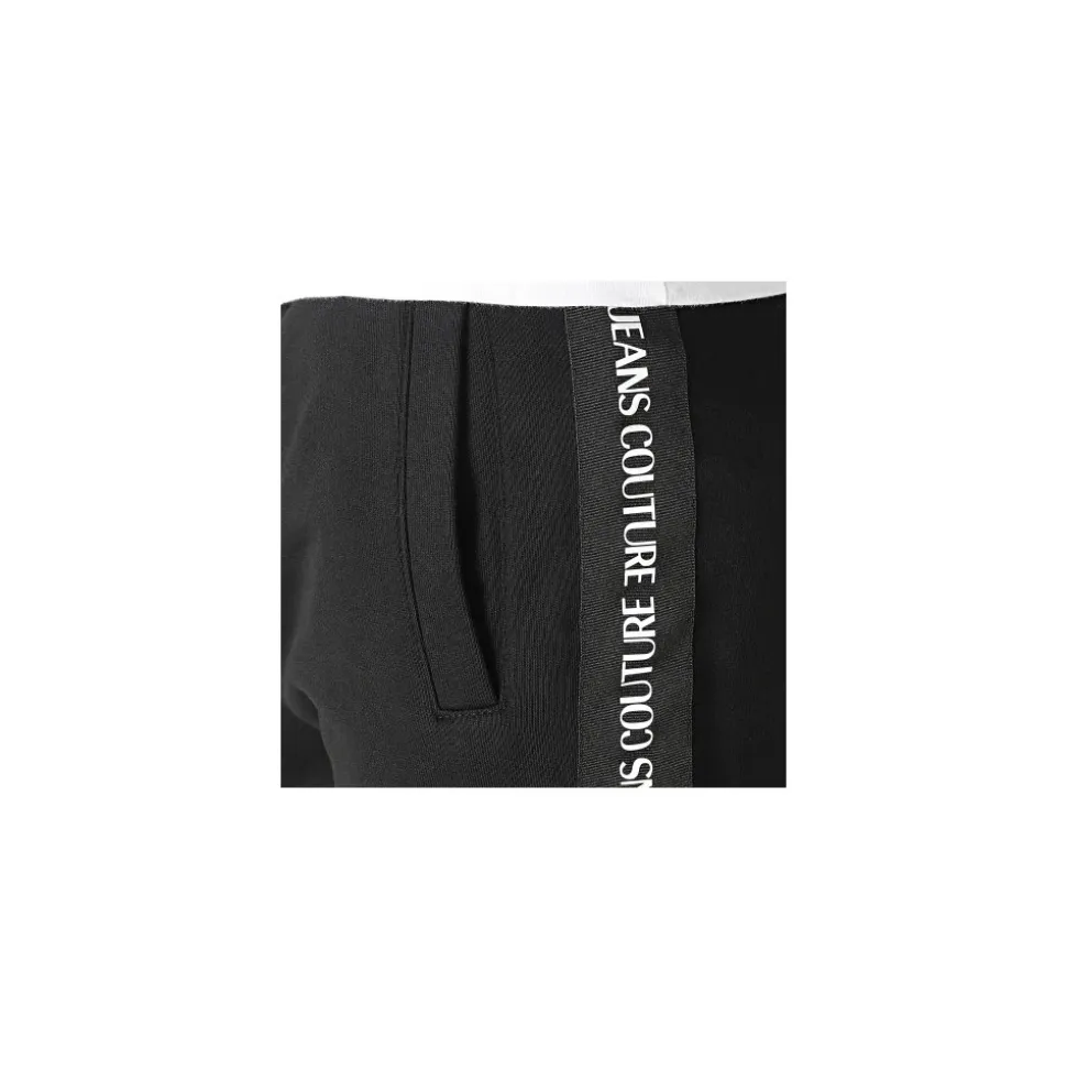 Trendy Tape Jogging Pants Black
