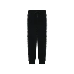 Trendy Tape Jogging Pants Black