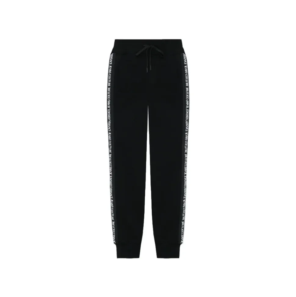 Trendy Tape Jogging Pants Black