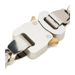 Two-tone nylon and metal necklace
