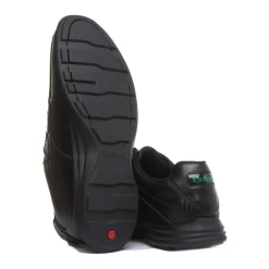 Velcro Strap Leather Shoes Black