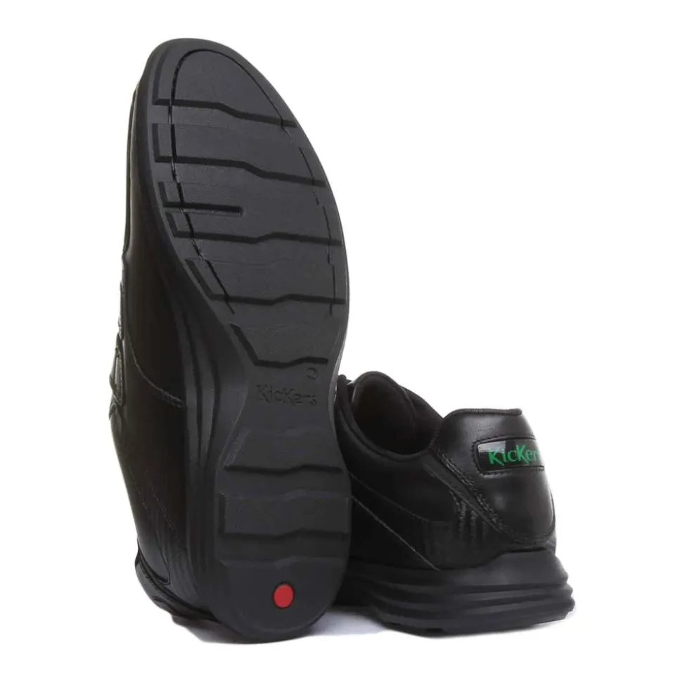 Velcro Strap Leather Shoes Black