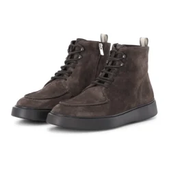 Velour Leather Frame Boots