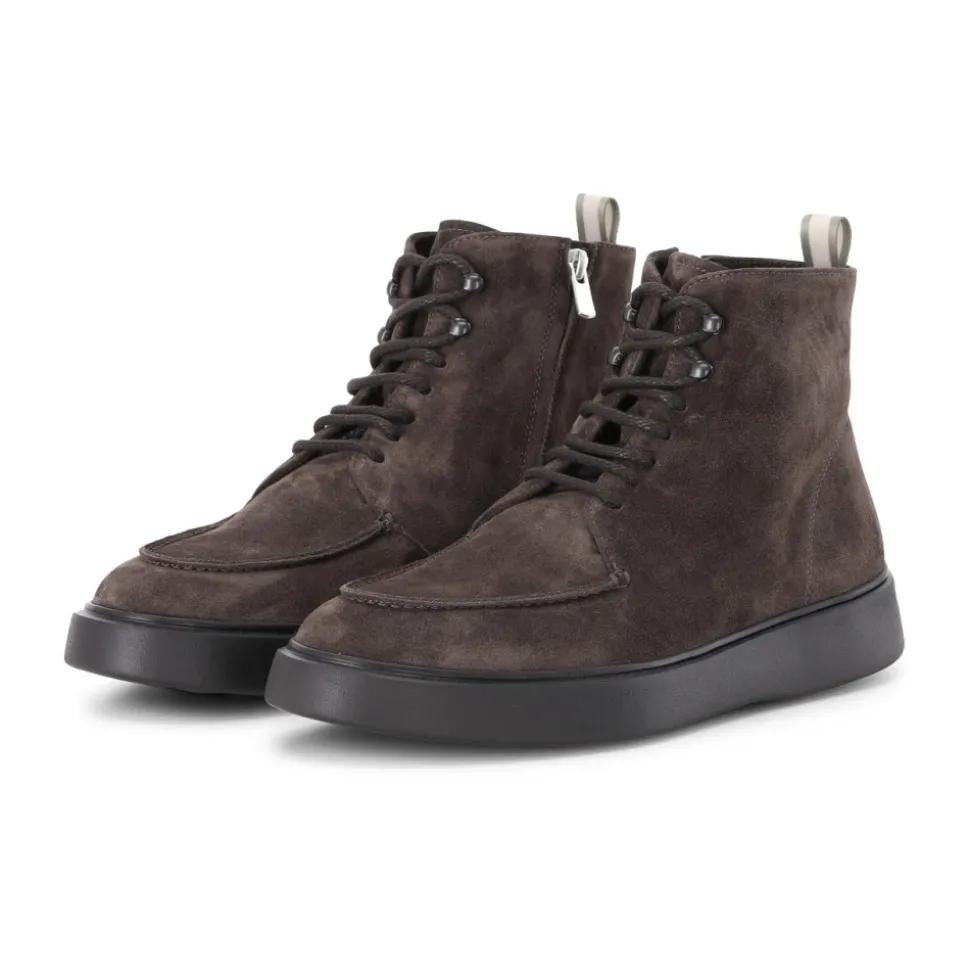 Velour Leather Frame Boots