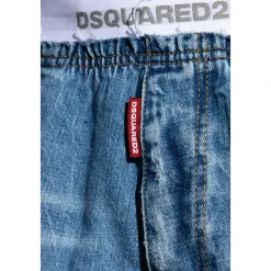 Vintage-Effect Denim Shorts
