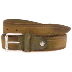Vintage-Effect Suede Belt