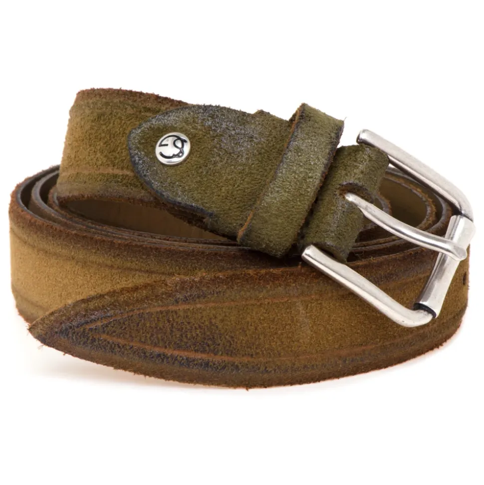 Vintage-Effect Suede Belt