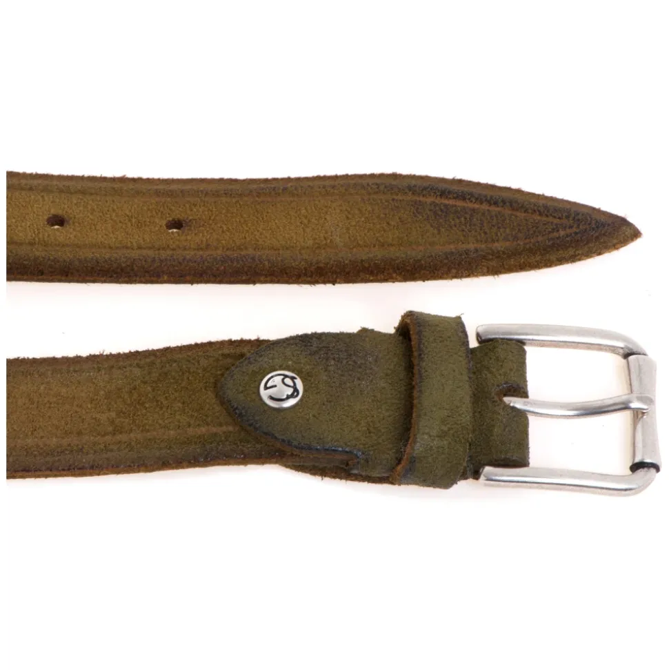 Vintage-Effect Suede Belt