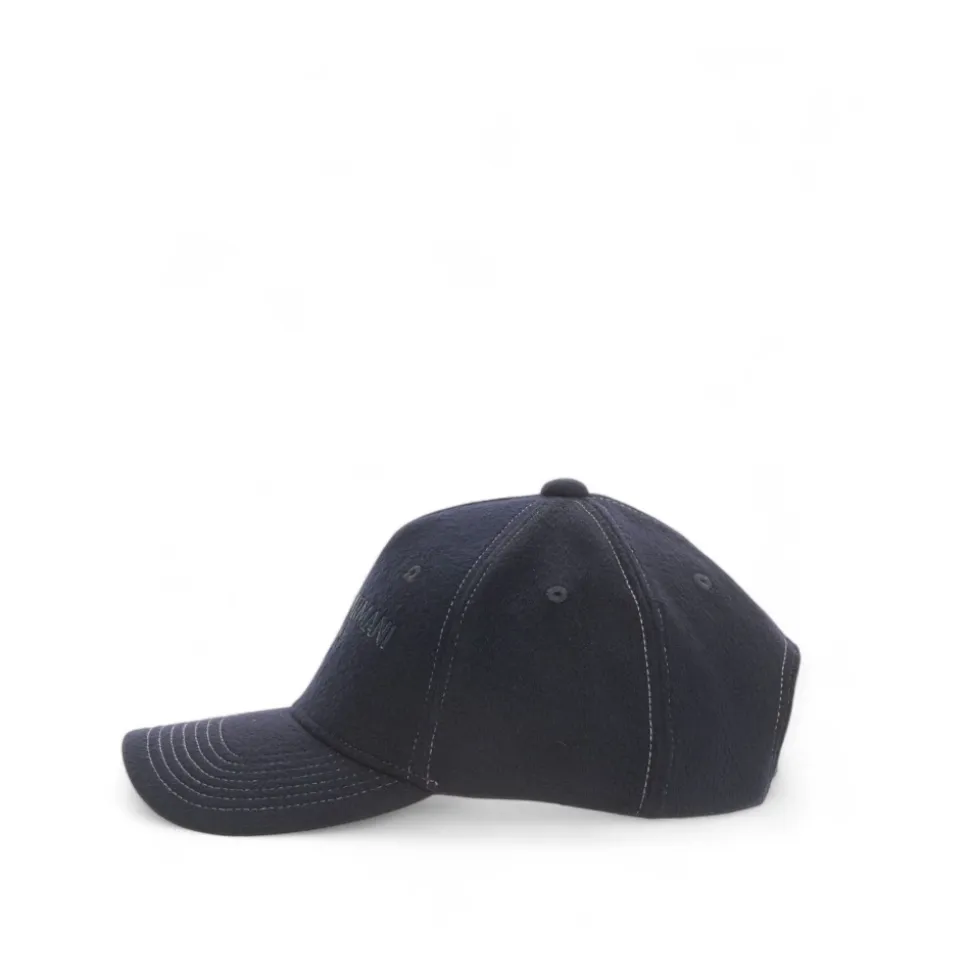 Virgin-wool Baseball Cap with Embroidered Logo