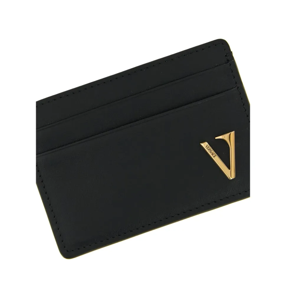 V Leather Card Holder