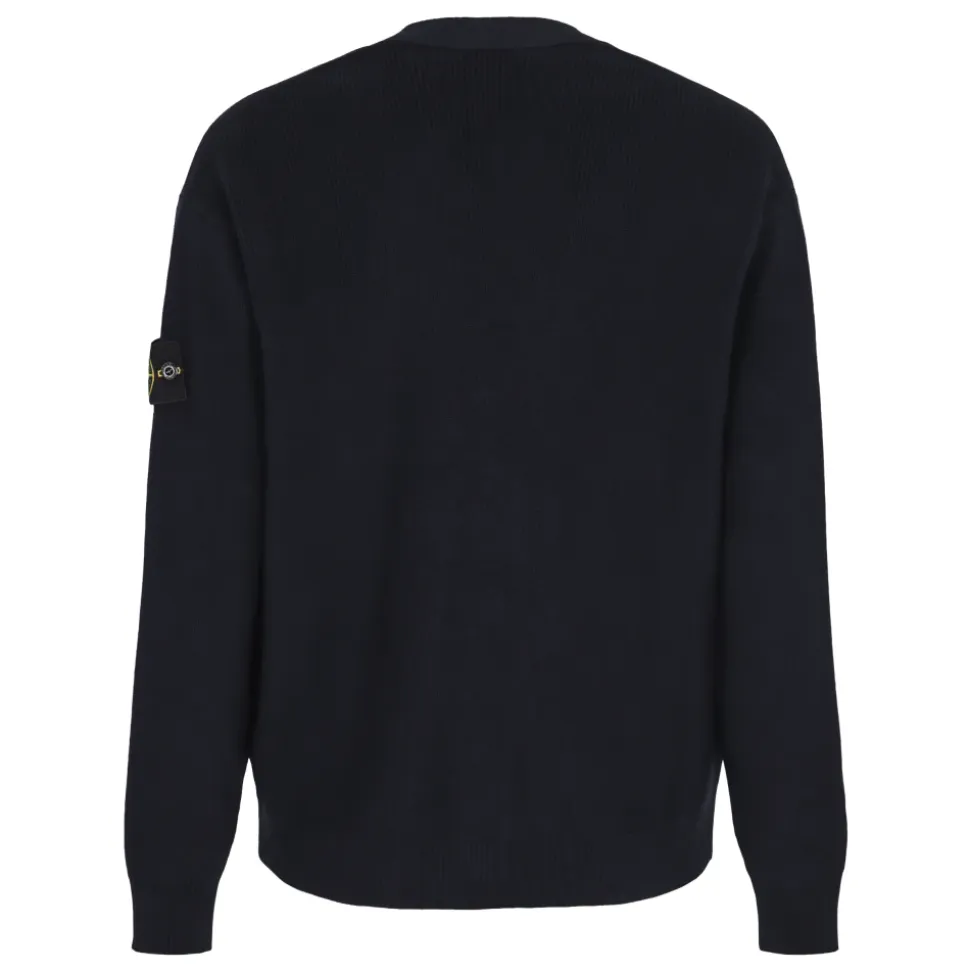 V-neck Cardigan with Buttons and Ribbed Trims