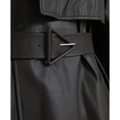 Waterproof Leather Trench Coat Jacket