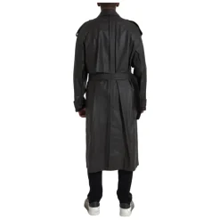 Waterproof Leather Trench Coat Jacket