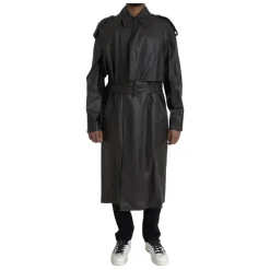 Waterproof Leather Trench Coat Jacket