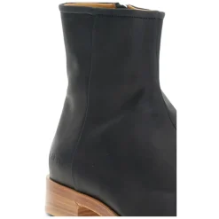 Waxed Leather Zipper Boots