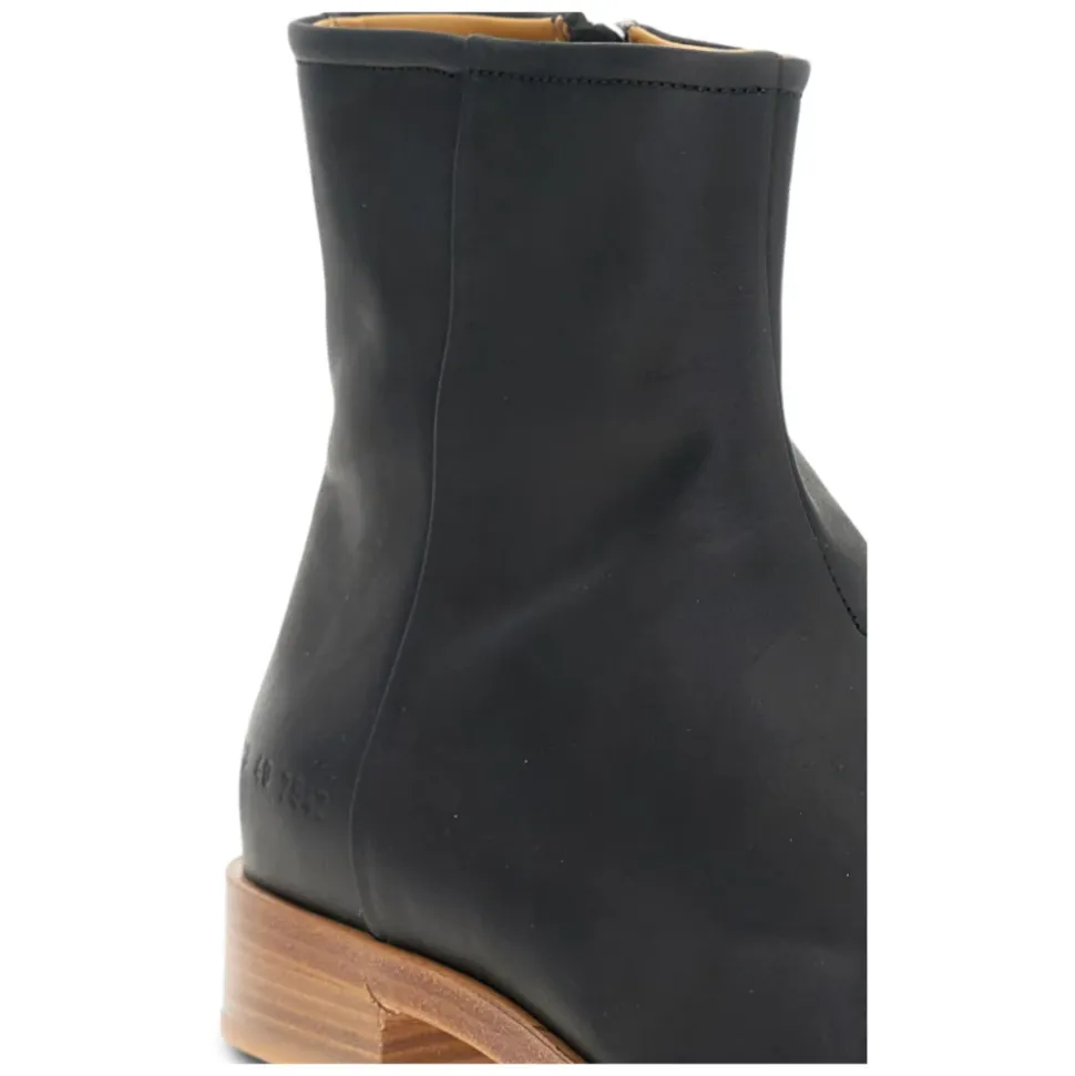 Waxed Leather Zipper Boots