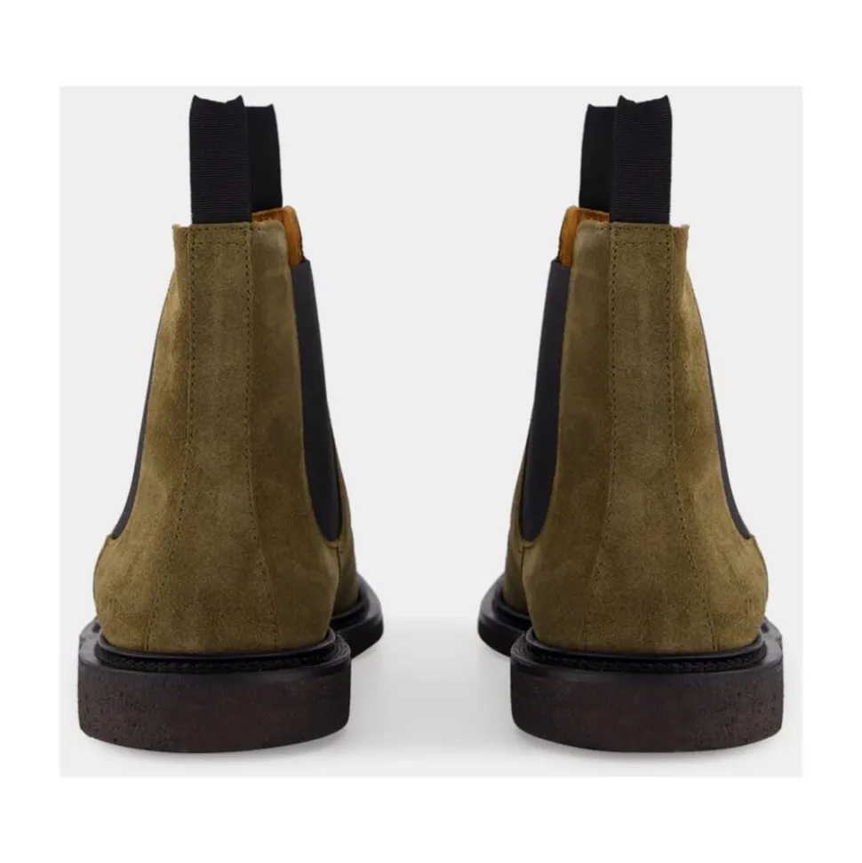 Waxed-Suede Chelsea Boots