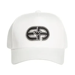 White Baseball Cap with Logo Patch