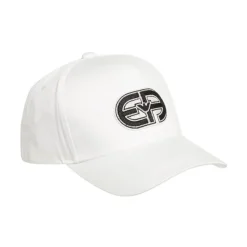 White Baseball Cap with Logo Patch