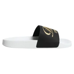 White Black Leather Sandals Beachwear Shoes