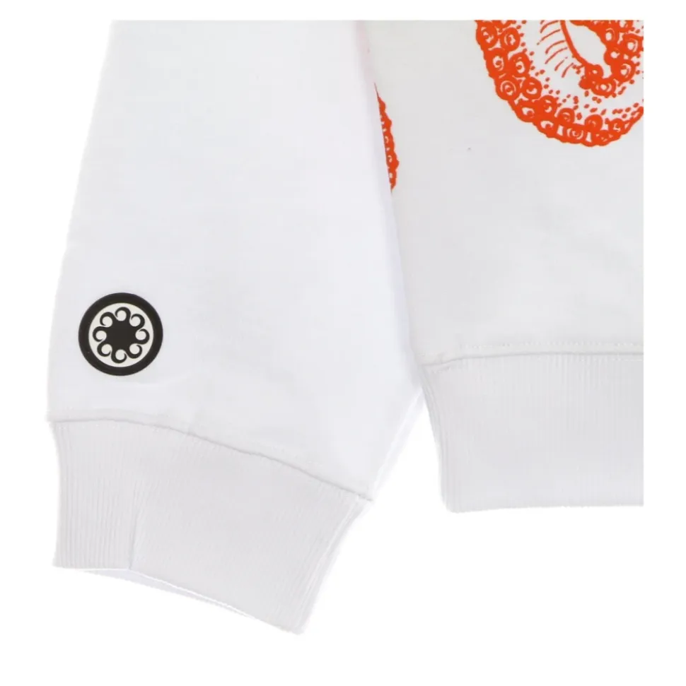 White Hooded Sweatshirt Men Outline
