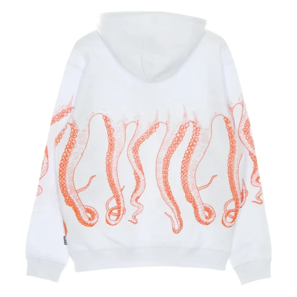 White Hooded Sweatshirt Men Outline