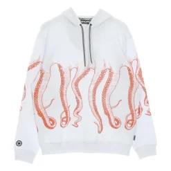 White Hooded Sweatshirt Men Outline