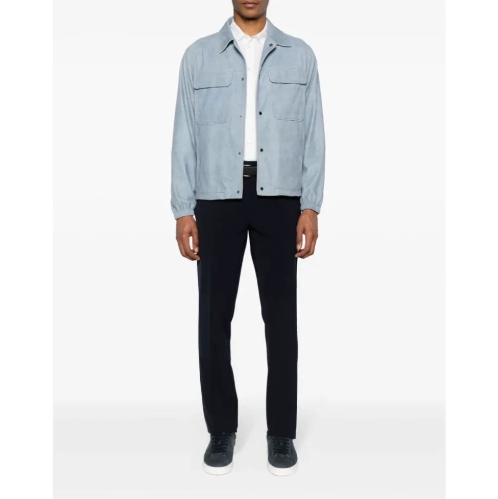 White Linen Logo Shirt Classic Collar
