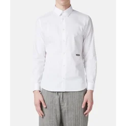 White Slim Fit Long Sleeve Shirt