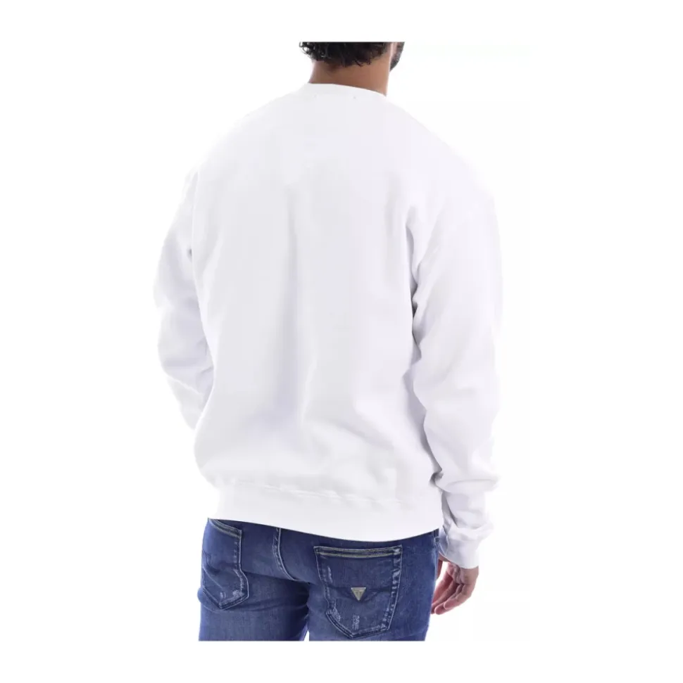 White Sweatshirt with Printed Logo
