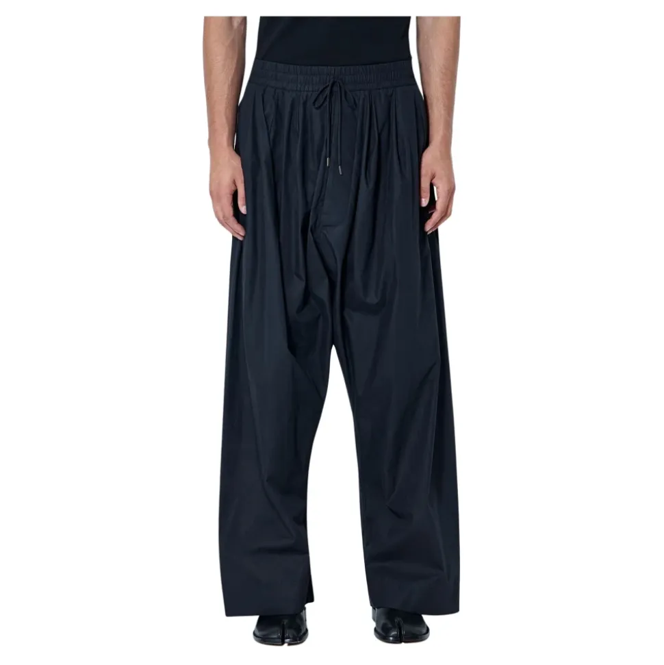 Wide-Leg Drawstring Trousers