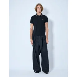 Wide-Leg Drawstring Trousers