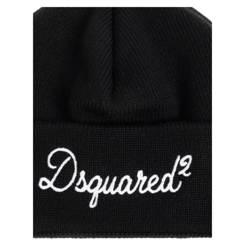 Wool Beanie with Embroidered Logo