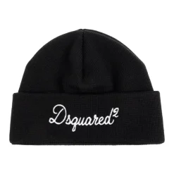 Wool Beanie with Embroidered Logo